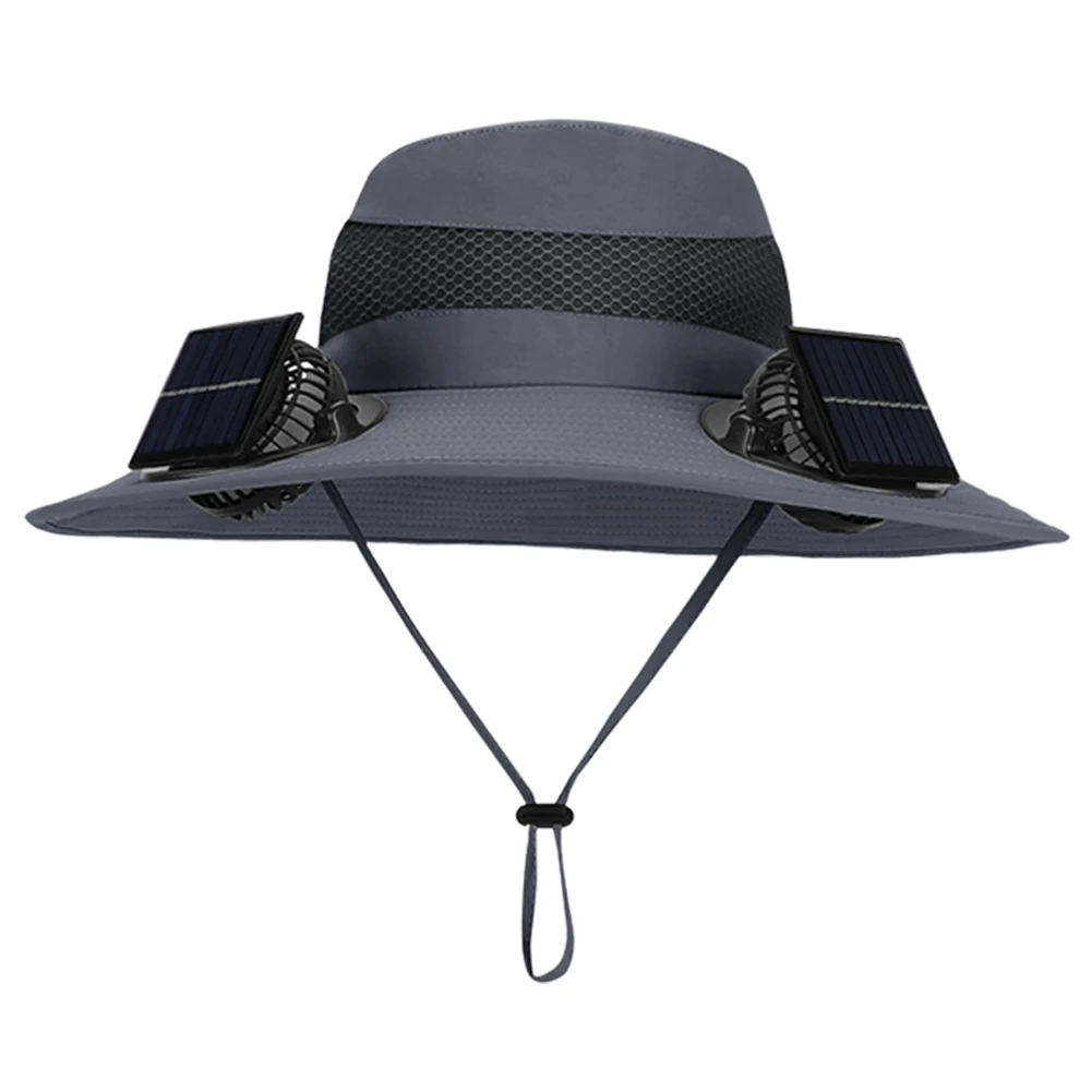Nylon Outdoor Sun Hat with Solar Fan for Beach Garden