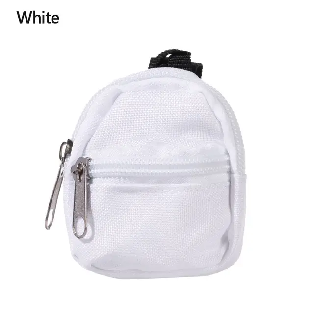 Doll Backpacks Doll Bags Mini Zipper Doll Backpacks Cute School Bags Doll Accessories Toy Supplies for Doll Play - White