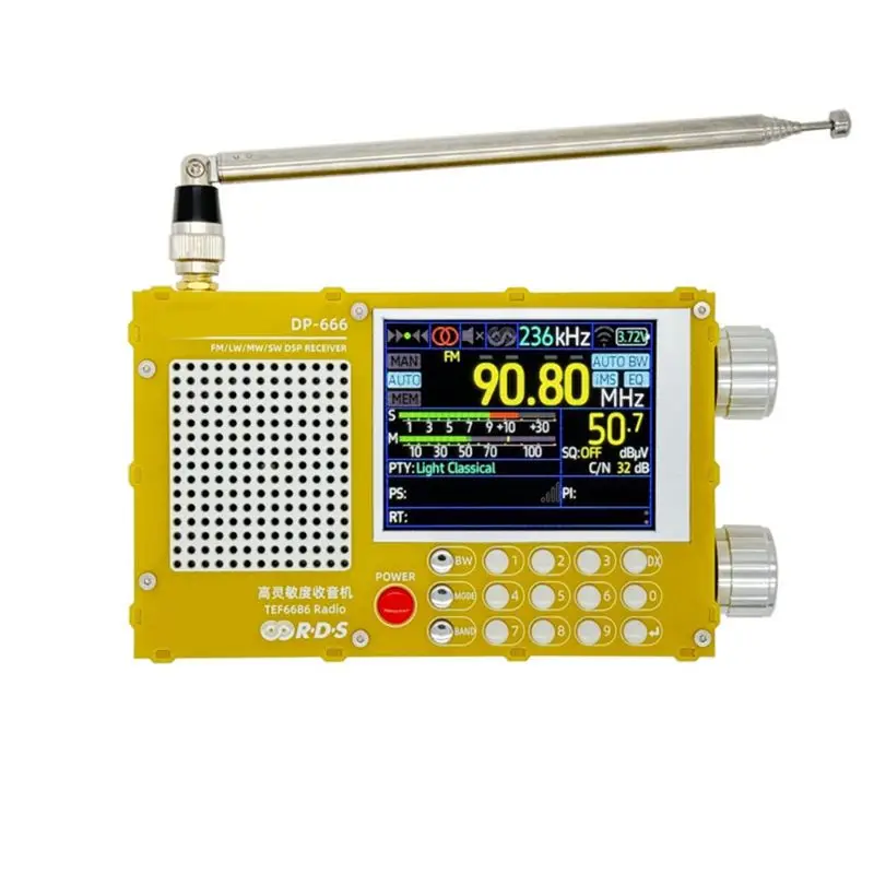 Efficientt-TEF6686 라디오 DP-666 라디오 고감도 풀밴드 FM AM FM 단파 라디오 방송국 RDS