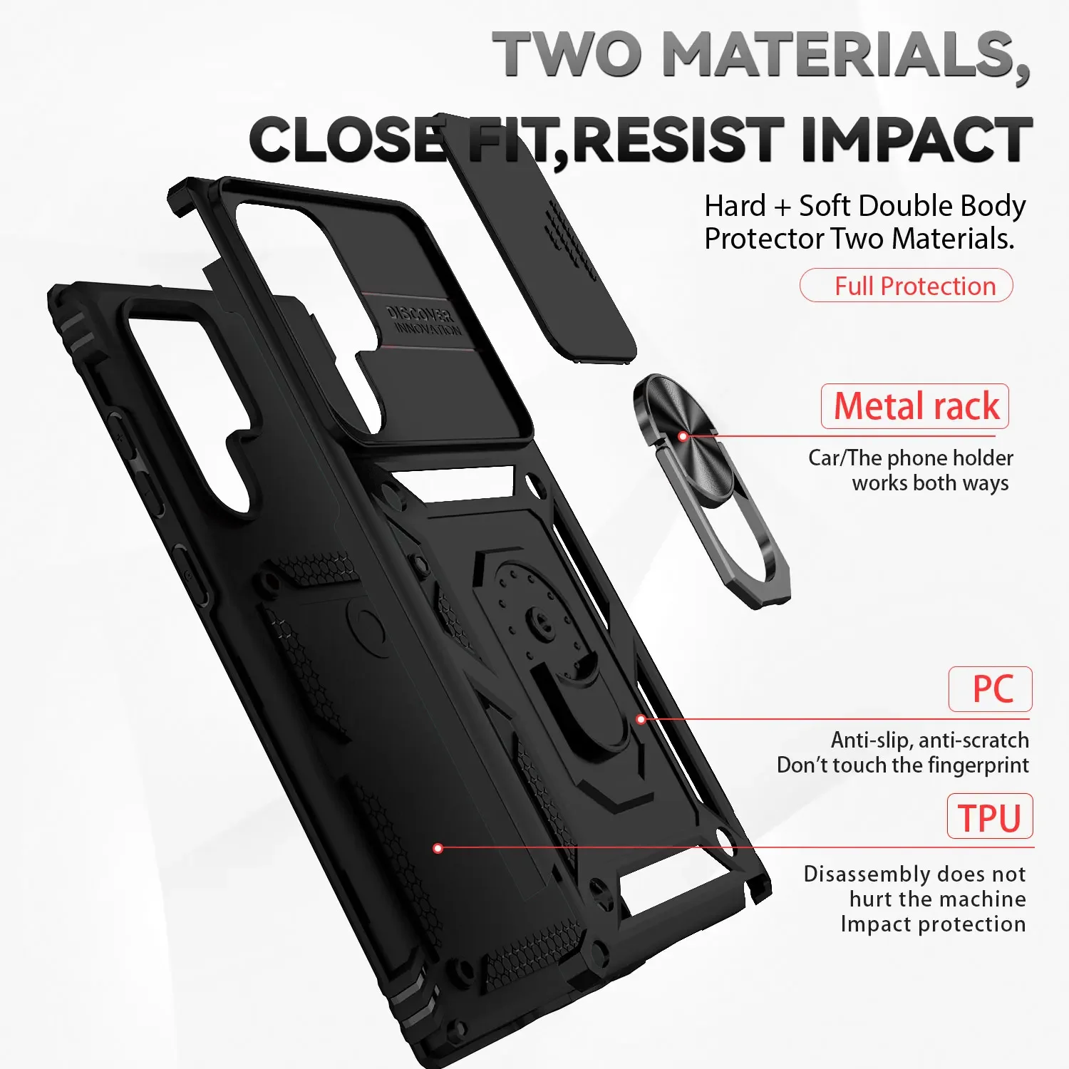 Slide Lens Magnetic Holder Back Bumper Case Coque s Cover