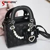 Japanese Girl Cute Handmade Pink Shoulder Bag 2023 Fall New Mine Mass-Produced Sweet Cool Bow Love Rhinestones Handbag for Women 4