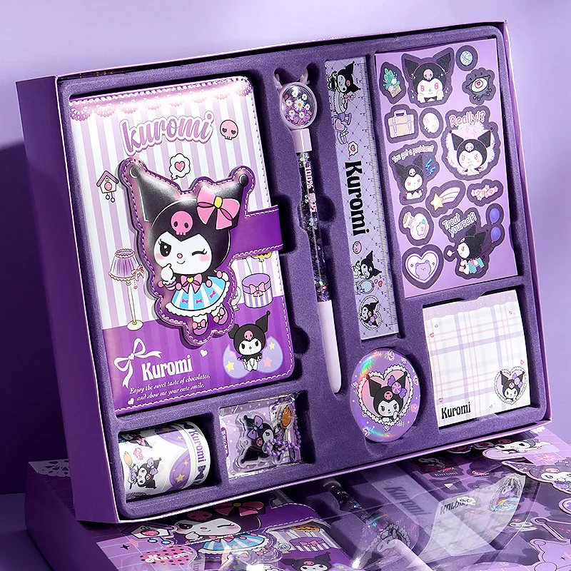 

Sanrio набор мультяшных персонажей, милый блокнот Kurome Melody, Подарочная коробка для детей, девочек, учеников начальной школы, Подарочные игрушки для женщин