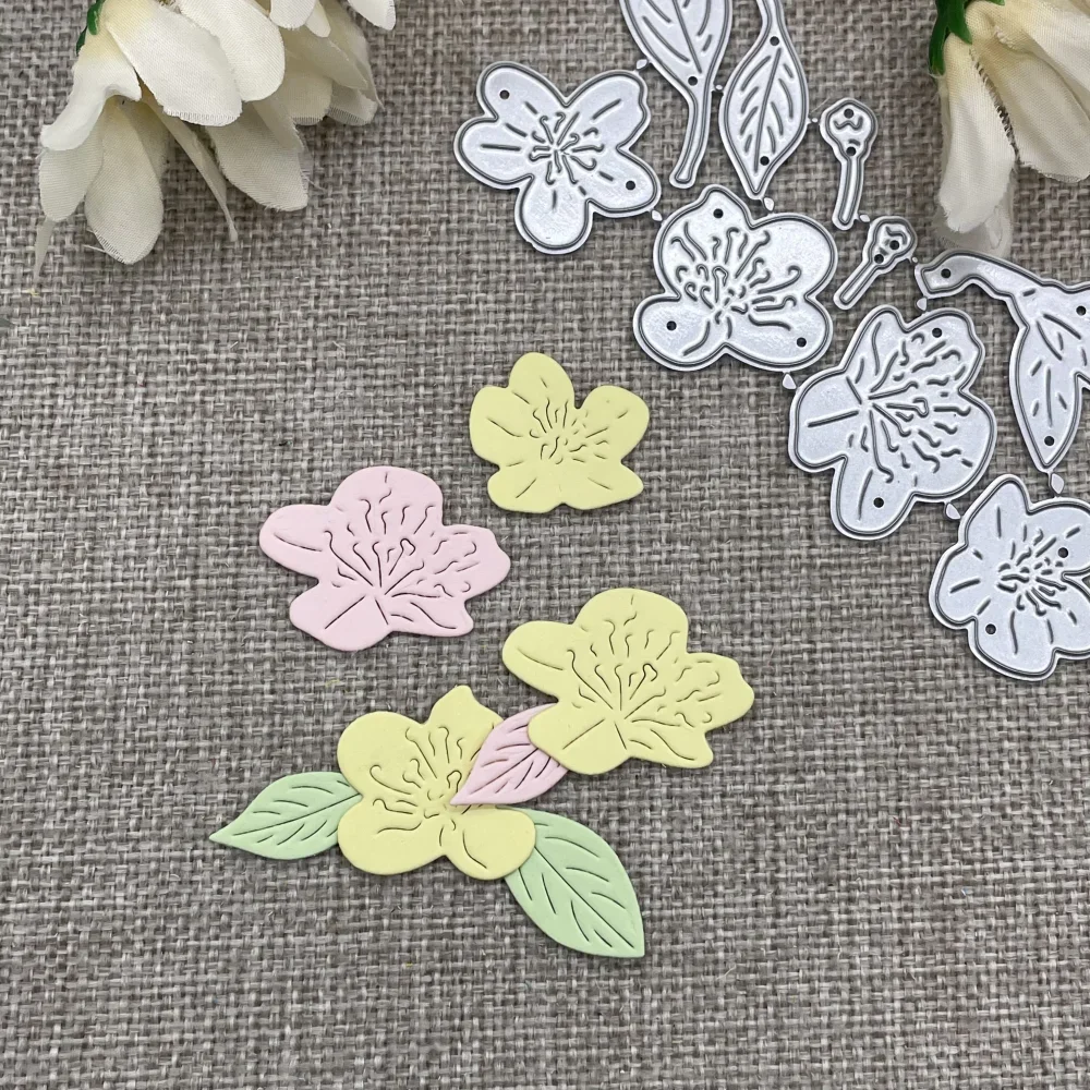 Blumen- und Blatt-Dekorations-Metall-Stanzformen, Schablonen für DIY-Scrapbooking, dekorative Prägung, Handarbeit, Stanzform, Schablonenform