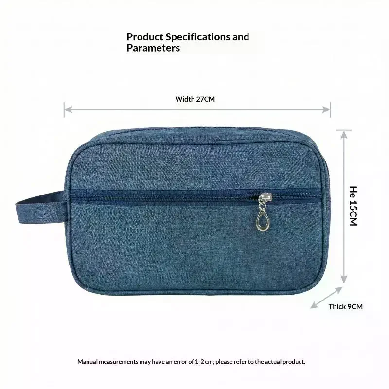Borsa da viaggio per cosmetici da uomo, organizer da toilette in tela, custodia impermeabile per trucchi da donna, beauty case, pochette da lavaggio, borsetta - immagine 4