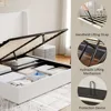 Queen Size Bed Frame Lift Up Storage Beds Linen Beds Frames with Hydraulic Storage/Wingback Headboard, Queen Bed Frame 5