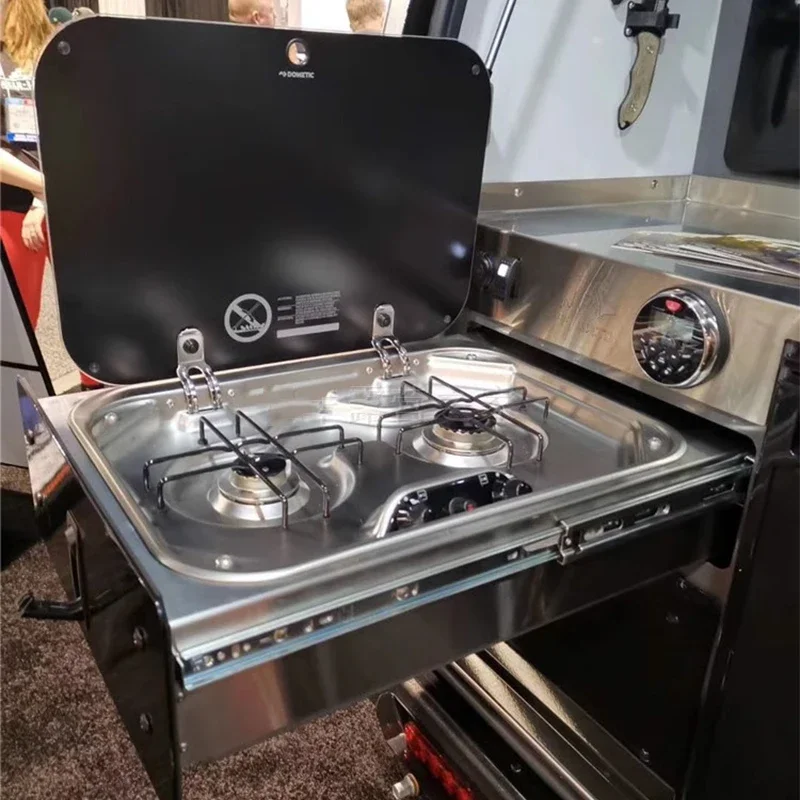 RV Stove Outdoor Stainless Steel Gas Double-headed 2*1.35KW Camping Car Kitchen