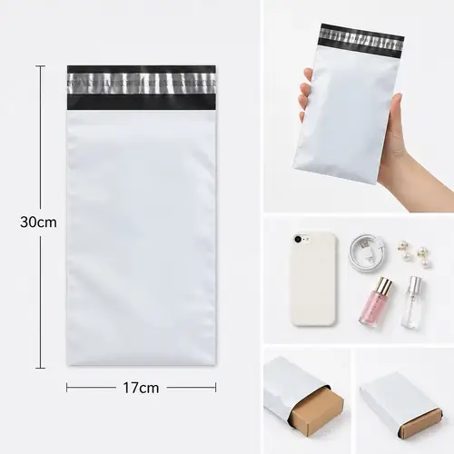50Pcs White Courier Mailer Bags Packaging Poly Package Plastic Self-Adhesive Mailing Express Bag Envelope Postal Pouch Mailing - Image 10