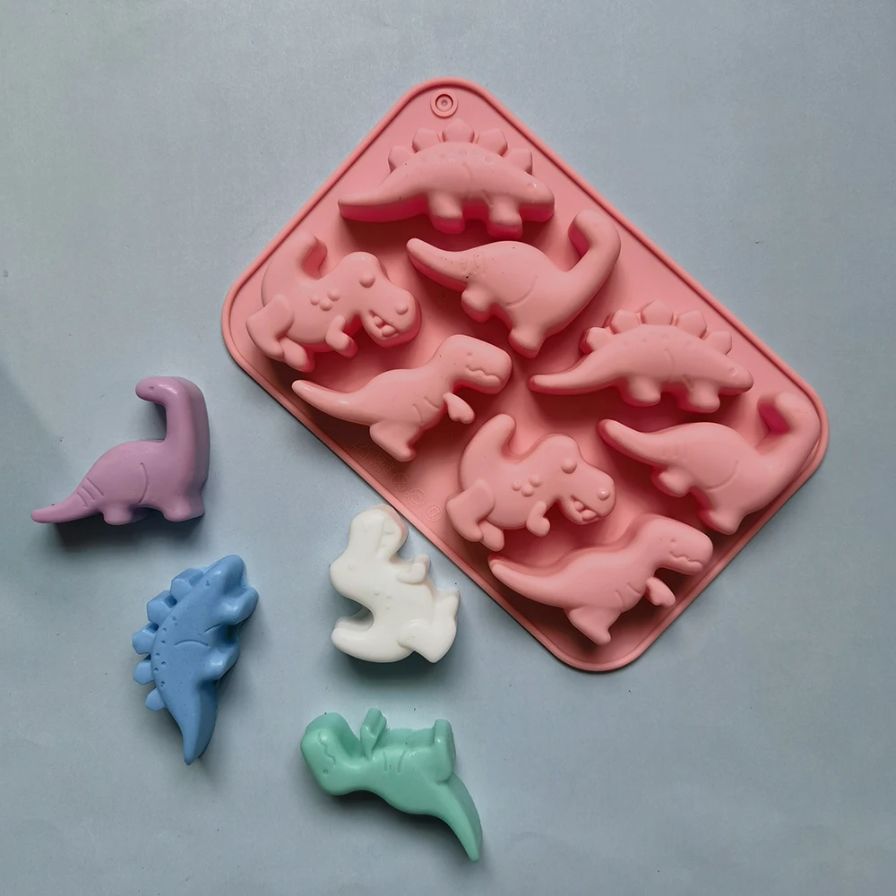 LARGE Dinosaurs Silicone Soap Mold 6 Cavities Dinosaurs Soap Mold Silicone  Molds Plaster Mold Ice Mold Chocolate Mold 