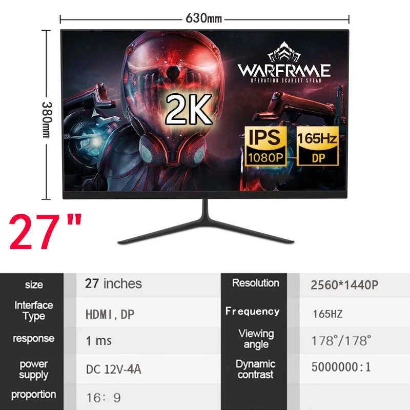 ̸ HD 2k  г ÷, LCD ǻ , PC HDMI ȣȯ , ũž 2560*1440, 27 ġ, 165hz 