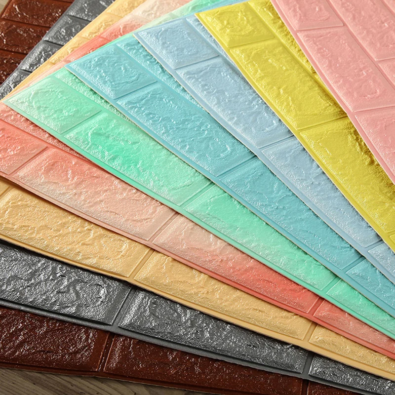 

70*38cm 3D Brick Wall Stickers Living Room Bedroom Decor Home Waterproof Foam DIY Self Adhensive Wallpaper Art home Wall Decals