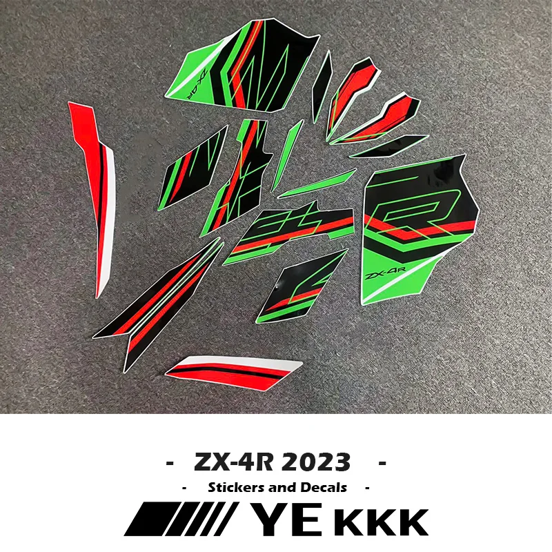 ZX4R Full Vehicle Fairing Shell Decal Sticker OEM Replica Full Car Decal Kit LOGO For Kawasaki ZX-4R ZX-4RR 4R 4RR 2023