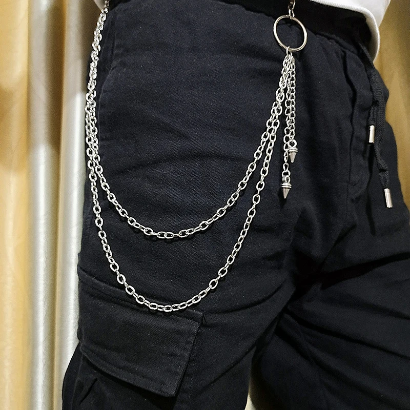 Key Chains Punk Steet Chain Women Men Moon Star Rivets Skull Accessories Rock Goth Pants Waist Belt Chain On Jeans Jewelry