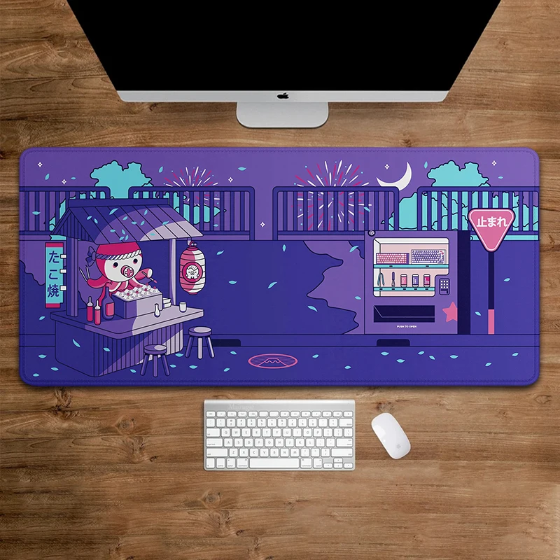 

Purple Kawaii Octopus Large Mousepad Gamer PC Gaming XXL Mouse Pad Computer Big Keyboard Laptop Mousepad Speed Office Desk Mat