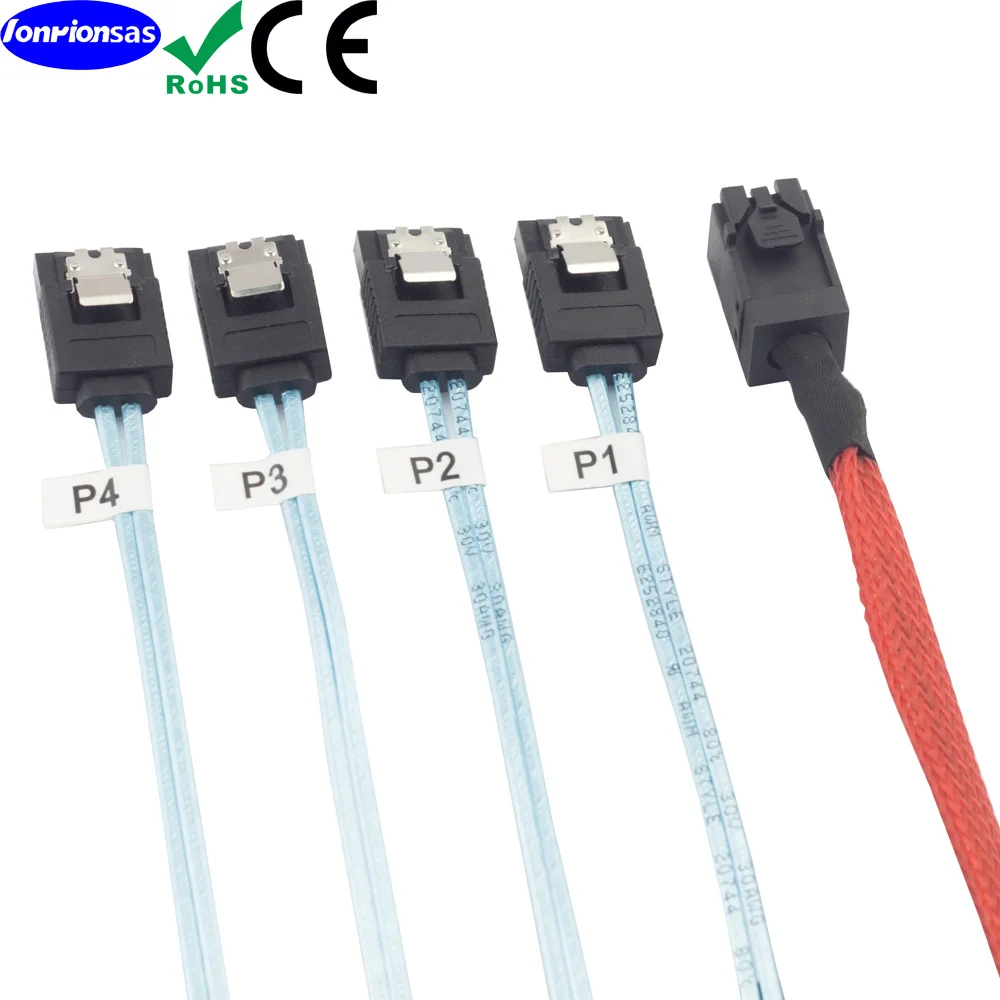 �̴� SAS HD SFF-8643 TO 4 SATA 7 �� �� ���� �÷� ���̺�