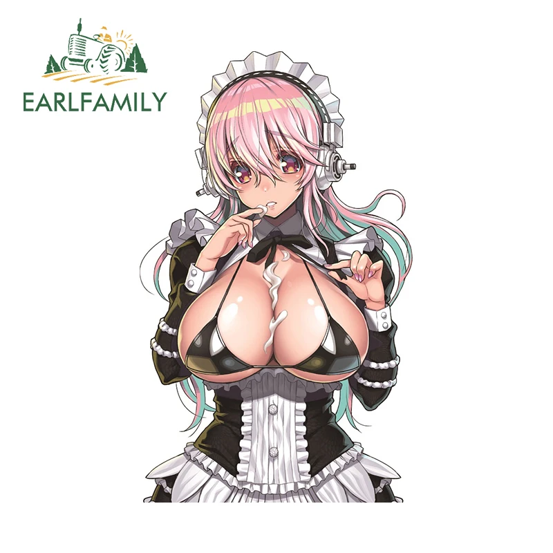 EARLFAMILY 13 см X 7,9 см для привлекательной девушки Thicc SUPERSONICO Waifu Maid автомобильные наклейки Модные Простые наклейки автомобильный Стайлинг