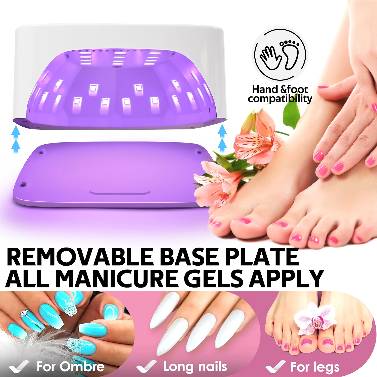 120W UV LED Nail Lamp Professional 30 LEDs Nail Dryer with 3 Timer Settings Rechargeable Manicure Lamp for Curing All Nails Gel 6