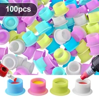100Pcs Disposable Tattoo Silicone Ink Cup Permanent Makeup Pigment Holder Container Cap Tattoo Ink Accessories for Tattoo Artist 1