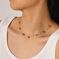 Boho-Collier de plage en pierre naturelle irrégulière pour femmes, colliers de la présidence, acier inoxydable 216.239.perle diversifier, cadeau de bijoux 2