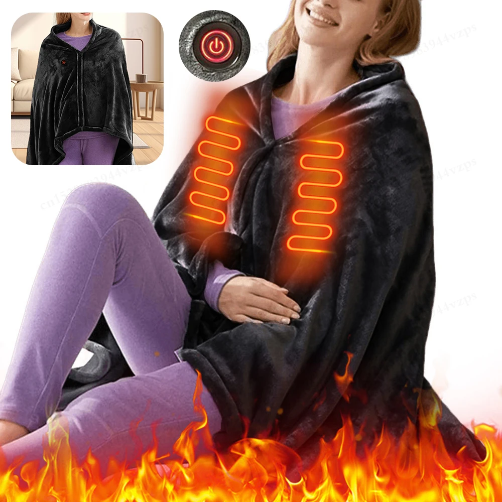 Electric Heating Body Warming Shawl Blanket Outdoor Camping Multi-fun Shawl Heating Blanket USB Charging 3 Heating Level Mattres 1