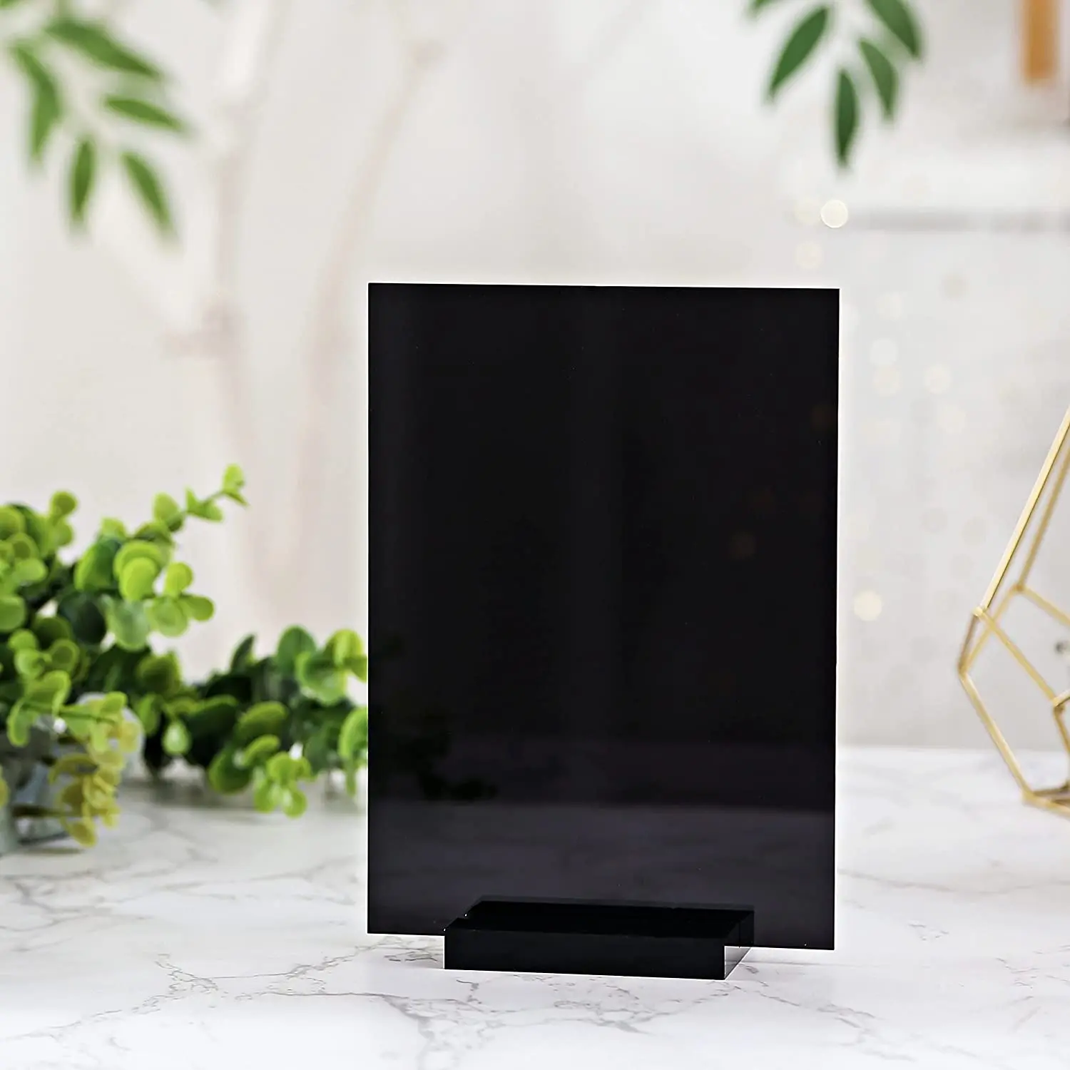 10Pcs PMMA Party Signs, DIY Acrylic Board With Black Base,Suitable For Parties, Desk Display Rack Labels