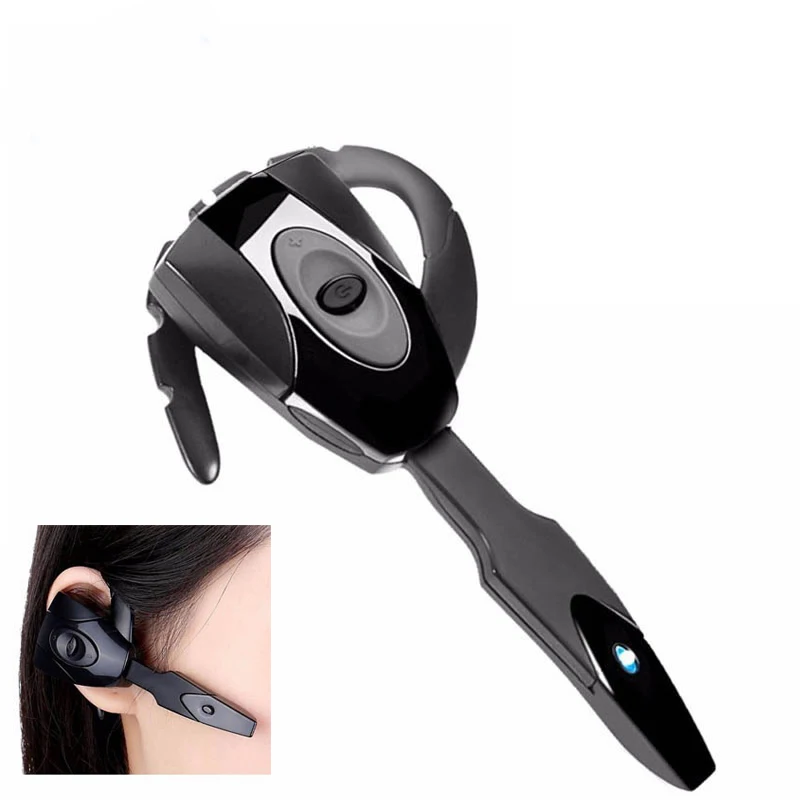 

new Bluetooth 5.0 Ear Bluetooth Headset Wireless Handsfree Single Ear-hook Earphone Button Silica Gel Headphone with Mic for PS3