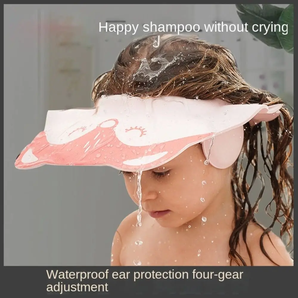Baby Shower Soft Cap Adjustable Hair Wash Hat for Kids Ear Protection Shampoo Bathing Hair Wash Hat Shampoo Shower Cap
