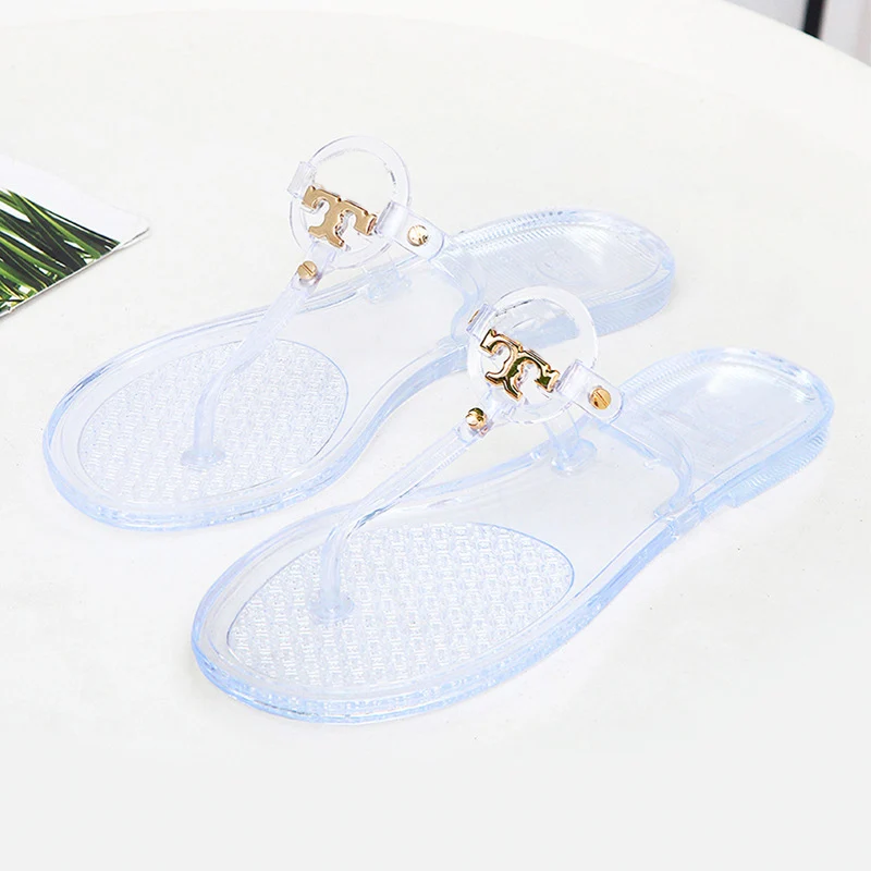 2022 New Style Crystal Summer Jelly Shoes Woman Home Slippers Custom Fashion Designer Flip Flops Slides