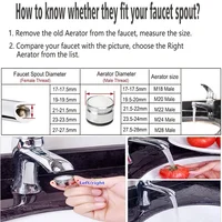 เครื่องเติมอากาศก๊อกน้ําประหยัดน้ําทองเหลืองพร้อมตัวกรองแบบถอดเปลี่ยนได้หัวฉีดผสมด้าย 24 มม. - การเปลี่ยน Bubbler ก๊อกน้ําในห้องน้ํา 3