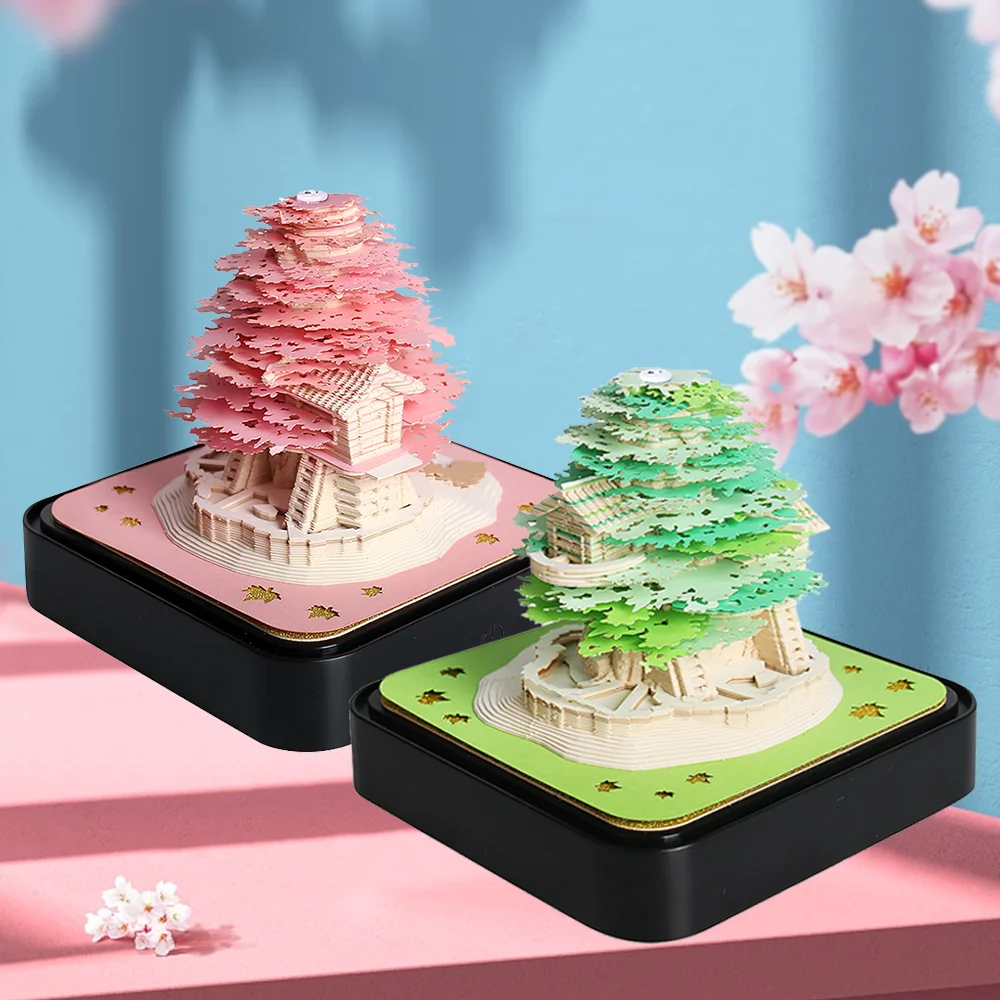 Calendrier 3D 2024 Sakura Tree House Bloc Notes Bloc Créatif Déchirer  Papier Sculpture Collant Bricolage Bloc Notes Année Cadeau De Noël 231114  Du 26,38 €