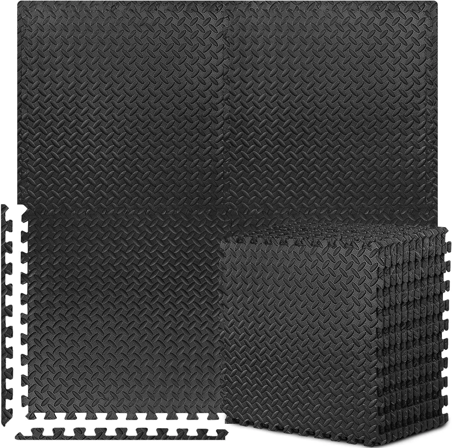 KUUJOJO Fitness with EVA Foam Interlocking Tiles for Mixed Martial Arts, Exercise, and Home Fitness Mats, Floor Liner.
