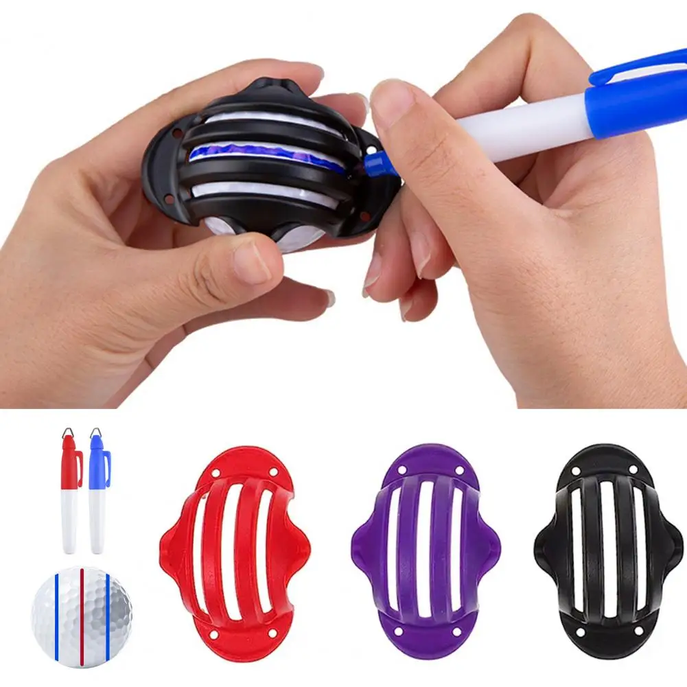 1 Set Golf Ball Marking Tool Line Drawer Stencil And Pens Golf Accessories