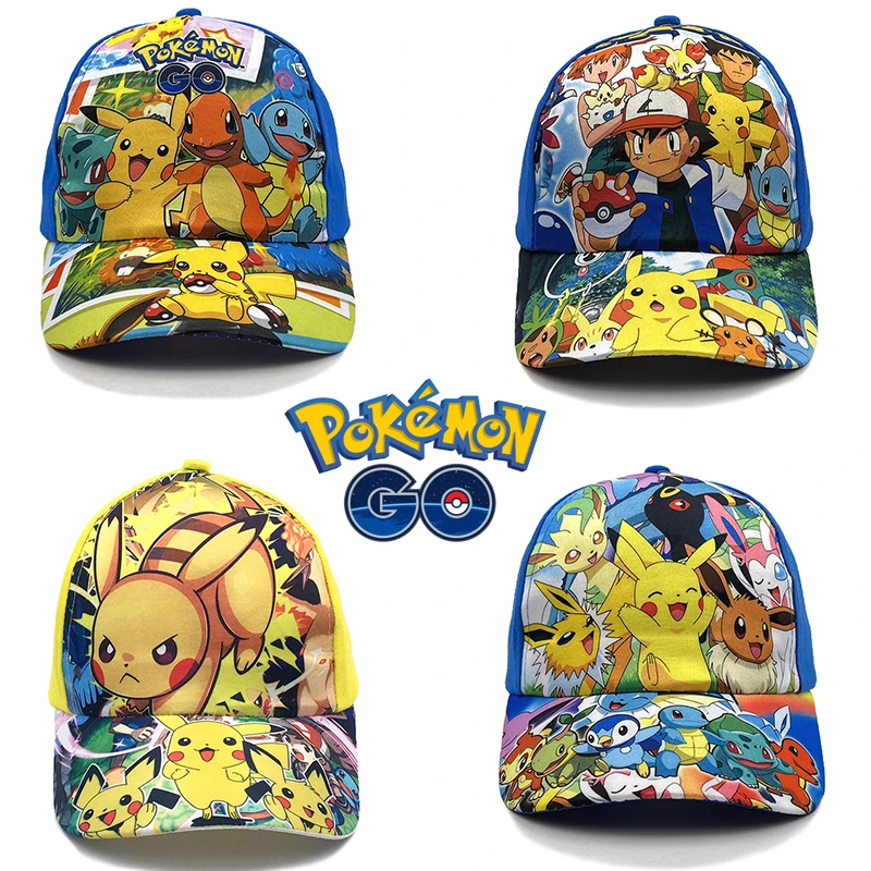 

Бейсболка с покемоном Пикачу, Аниме фигурки, уличная спортивная Солнцезащитная шапка, кавайная Удобная Кепка с козырьком, игрушки для детей, подарки на день рождения