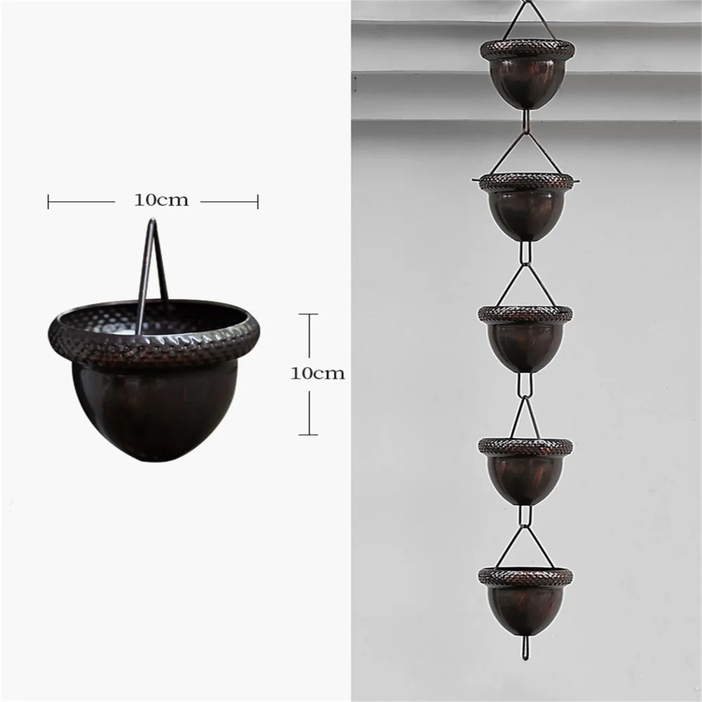 Outdoor Rain Chain Decorative Gutter Rain Chain Aluminum Acorn Bell Channels Water Away Attached Hanger Home Garden Decor