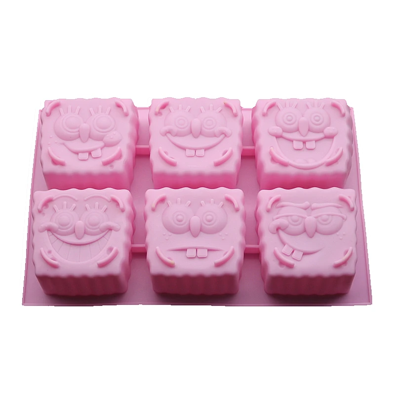 6 홀 실리콘 몰드 초콜릿 비누 몰드 퐁당 제과점 캔디 바 몰드 장식 케이크 베이킹 액세서리 Bakeware 도구