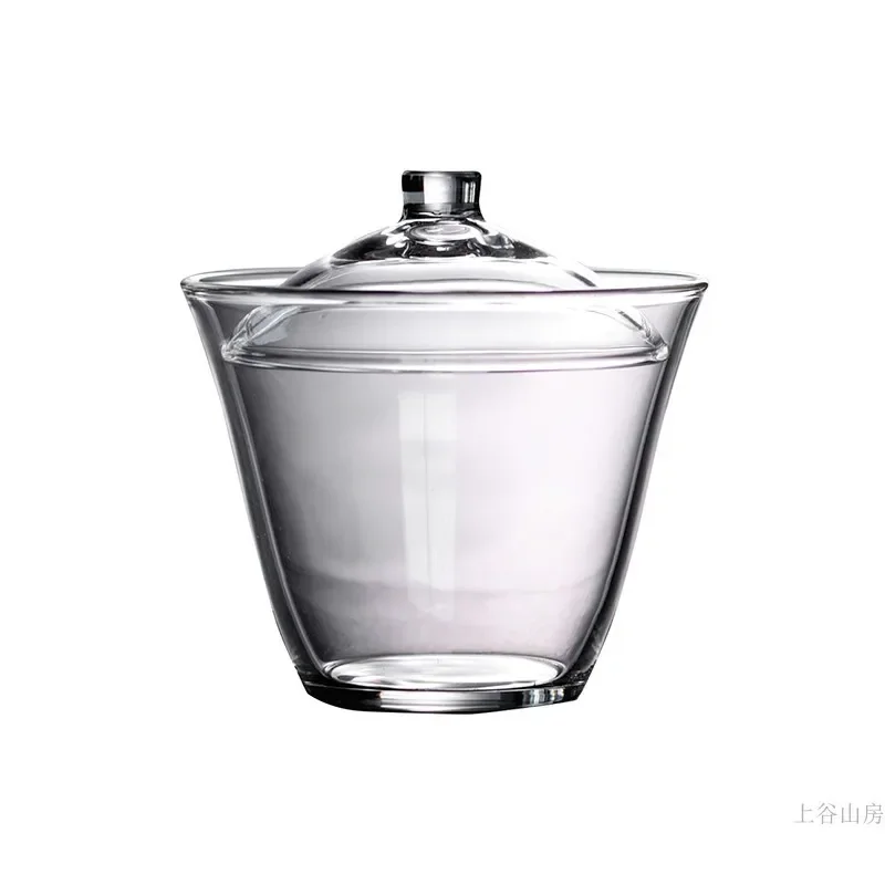 Japanese Large Glass Gaiwan High Borosilicate Thickened Glass Tea Making Bowl Transparent Cover Bowl for Green Tea