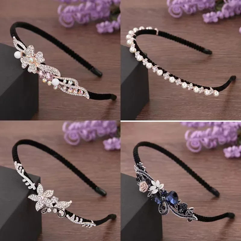 

20 Styles Ins New Gem Baroque Headbands For Women Girl Diamond Rhinestone Woman Accessori Geometric Flower Thin Hairbands