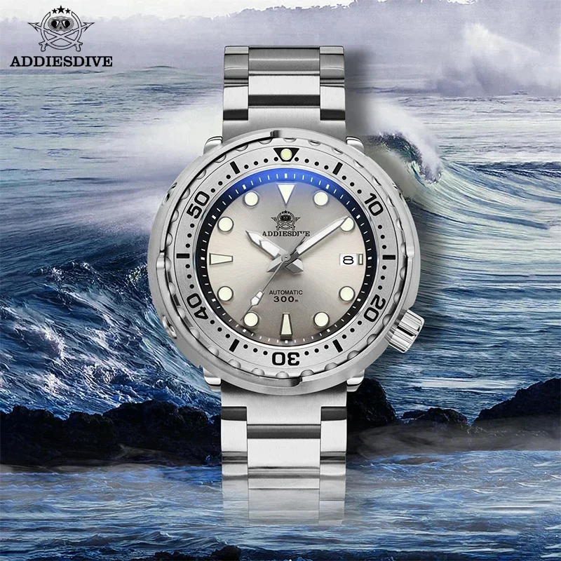 ADDIESDIVE MY-H5C Men's Automatic Mechanical Watch Stainless steel 30Bar Diving NH35 Sapphire Watches Luminous Tuna Reloj Hombre brit care cat tuna