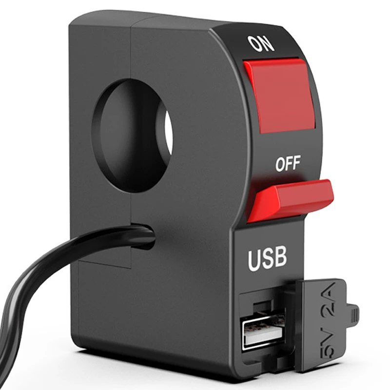 

Universal Motorcycle Handle Switch, 22mm, 7/8 Inch, On/Off Button, with USB Charger, Suitable for Yamaha, ATV, 4-wire Connector