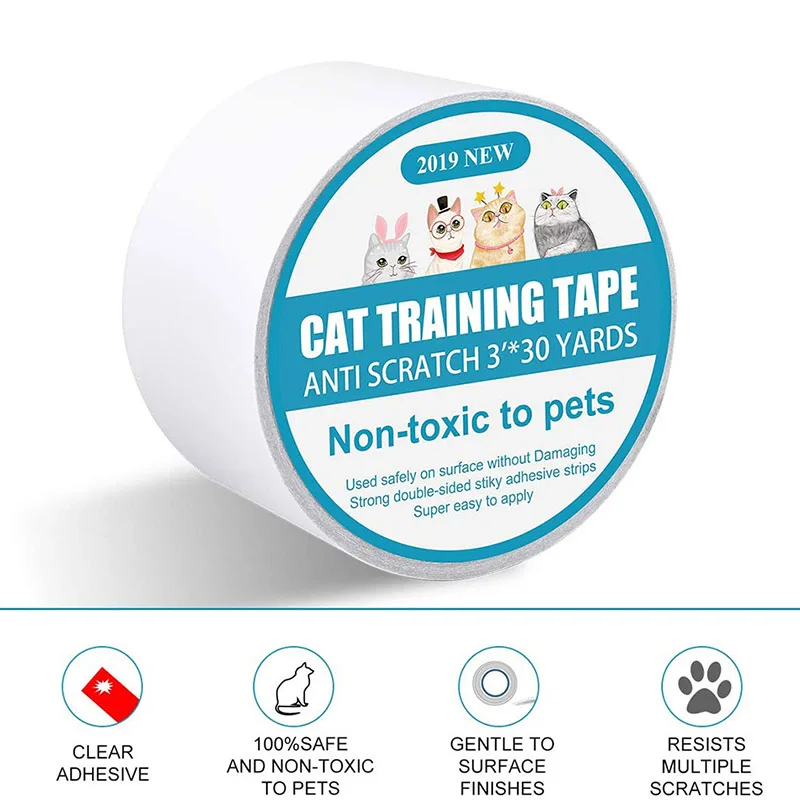Anti-Scratch Cat Training Tape Easy Installation Cat Training Tape for Holding Your Rugs Furniture in Place