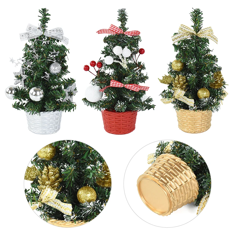 Mini Christmas Tree With Berries Christmas Desktop Decoration For Home 2024 Navidad Xmas New Year Party Gift Kids Favor