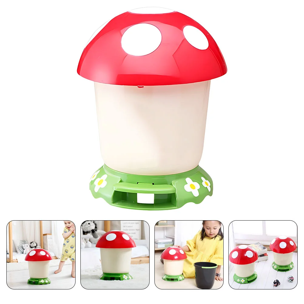 

Mushroom Trash Can Waste Bins Garbage Home Cans Decor Pp Floor Toilet Household Child