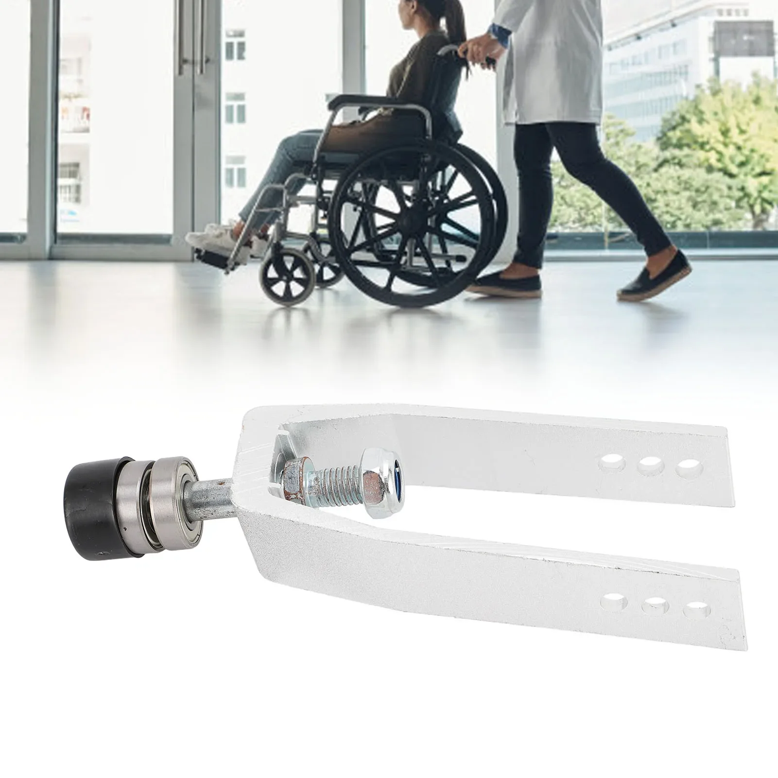 Metal Wheel Fork Wheelchair Front Fork Aluminium Alloy Simple Installation Sensitive Shock Absorption for 7in Wheelchair Tires 2