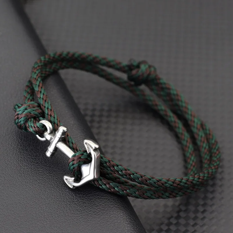 Men Adjustable Nautical Anchor Bracelet