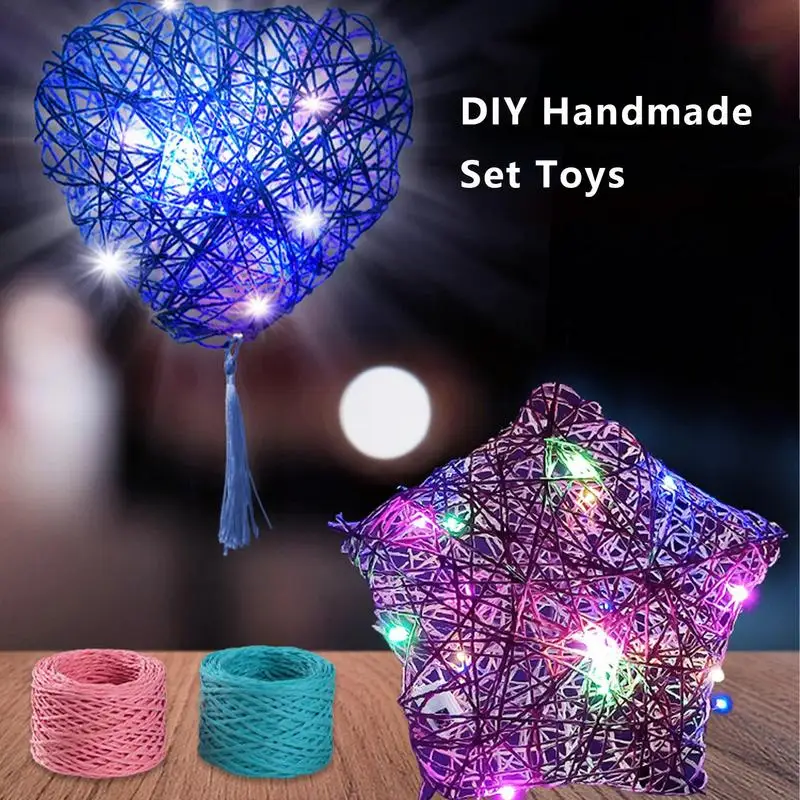 3d String Art Kits Voor Kinderen Three-Dimensional3D String Art Light-Up Lantaarns Handgemaakt Veelkleurig Kersthuis