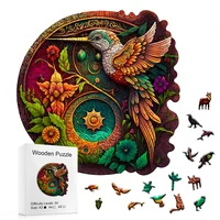 Jigsaw PuzzleHummingbird Disc Wooden Colorful, Alien Shape Animal Jigsaw Puzzle Adult Stress Relief Super Difficult EducationaL 1