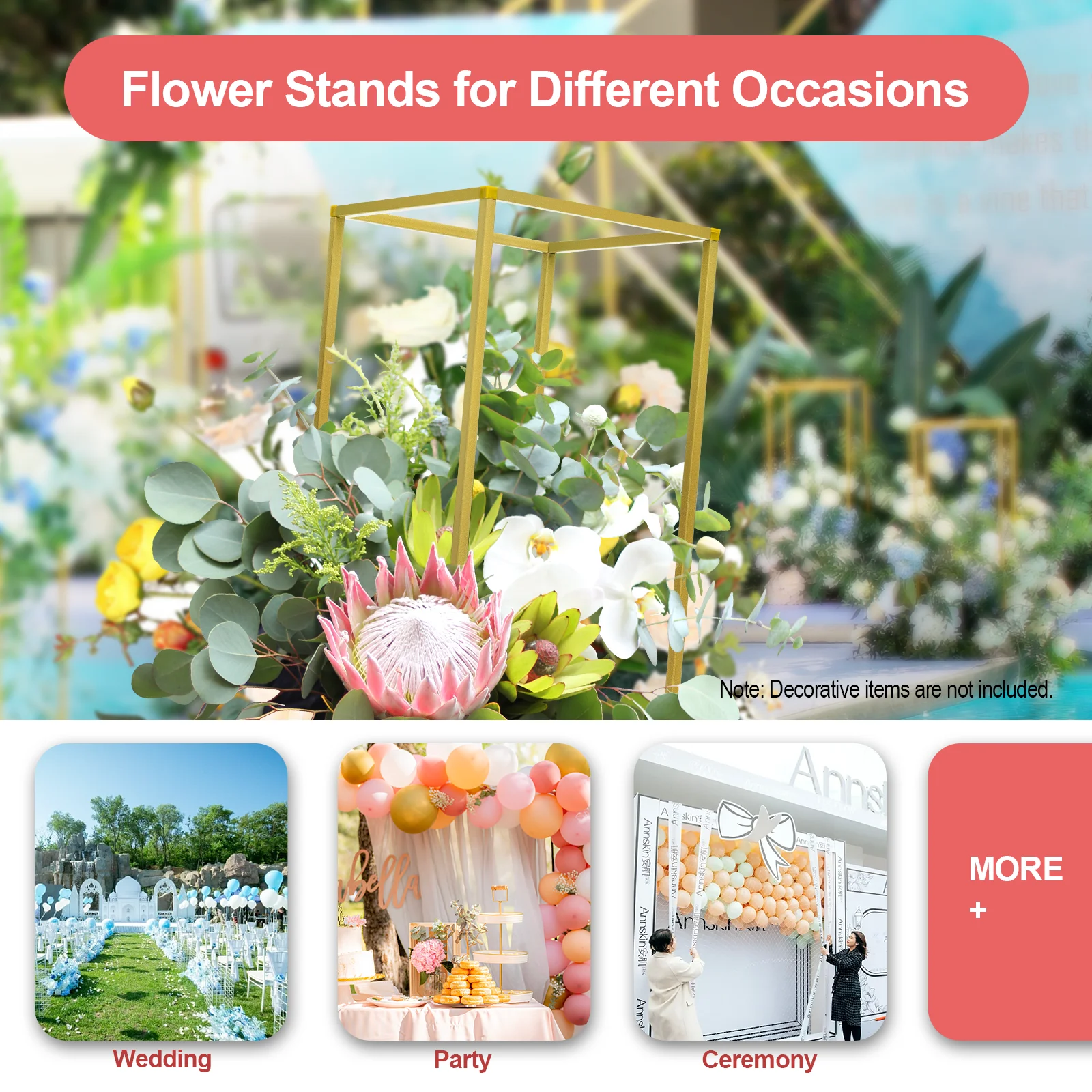 10 Stück 60cm/80cm Hohe Hochzeits-Blumenständer Set Geometrische Blumenvasen-Ständer für Hochzeitstisch-Dekorationen, Partys, Events, Zuhause – Detail 5