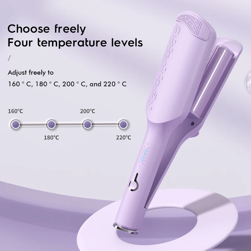 32MM Hair Curling Iron Deep Wave Hair Curler 4 Temperature Adjustable Fast Heating Crimping Iron Styler Wand for All Style