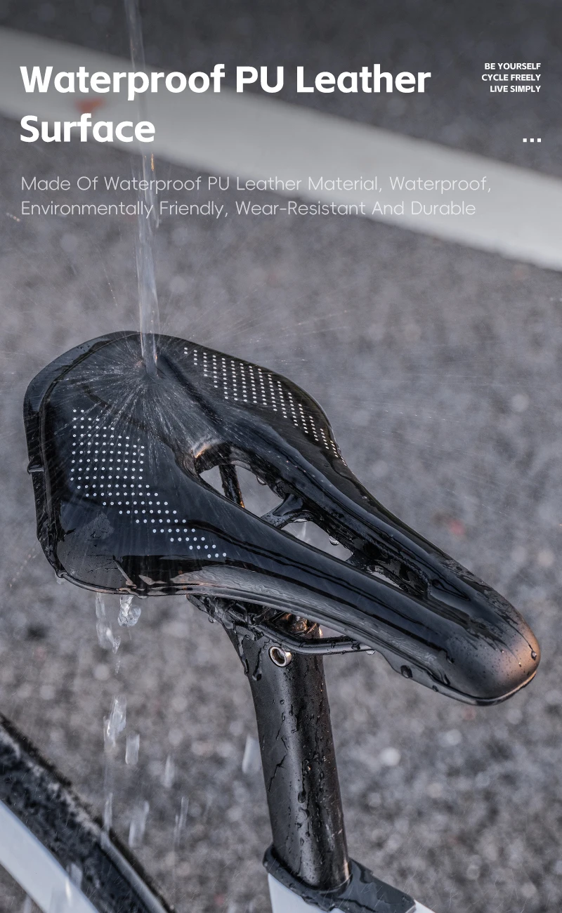 WEST BIKING Fahrradsattel Ultraleicht PU-Leder Hohl Prostatafreundlicher Fahrradsitz MTB Rennrad Kurznasen-Sattel Fahrradteile – Detail 7