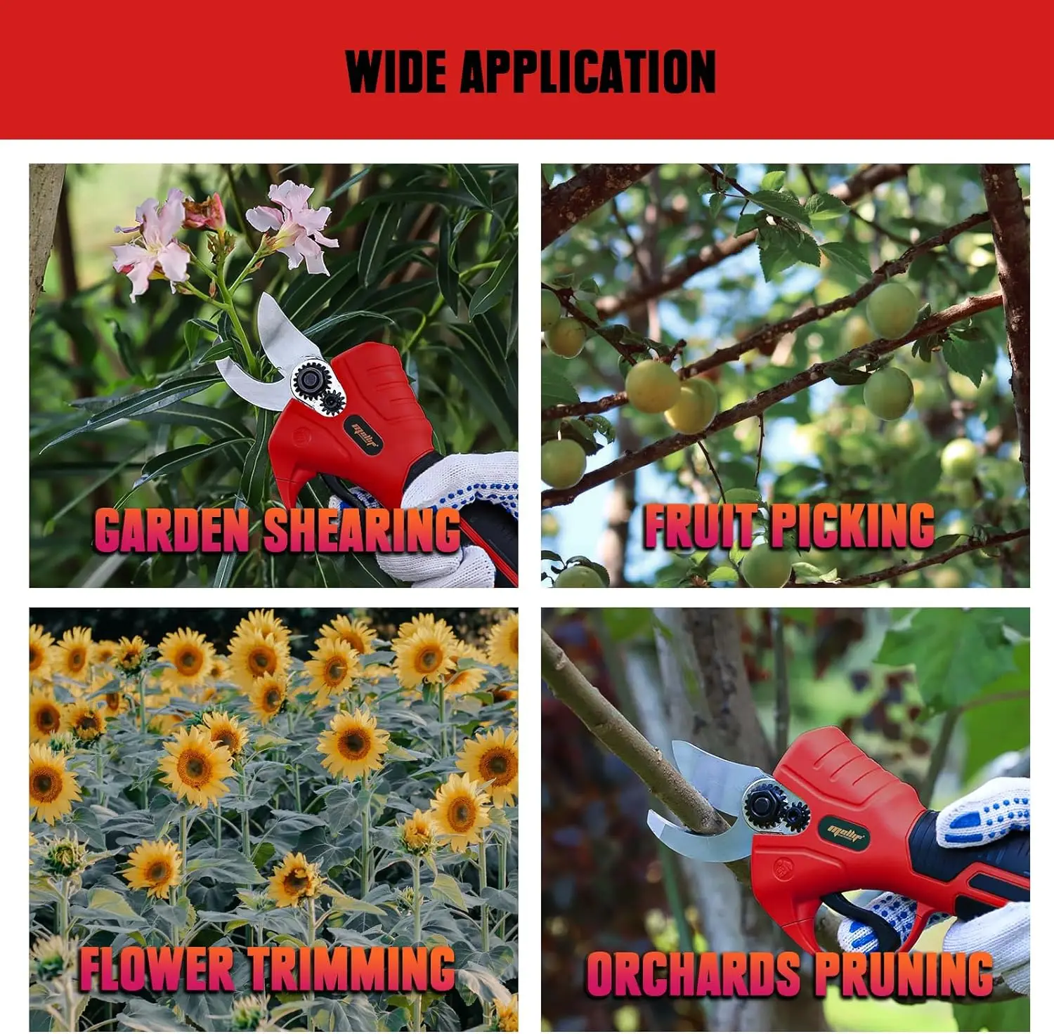 Electric Pruning Shears Compatible with Milwaukee 18V Battery,25mm (0.98 Inch)Cutting Diameter for Gardening Tree Branch(tool on 5