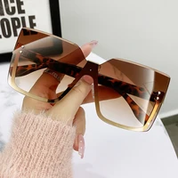 Lunettes De soleil sans bords pour femmes, Vintage, surdimensionnées, De luxe, Design à la mode, marque Gafas De Sol 5
